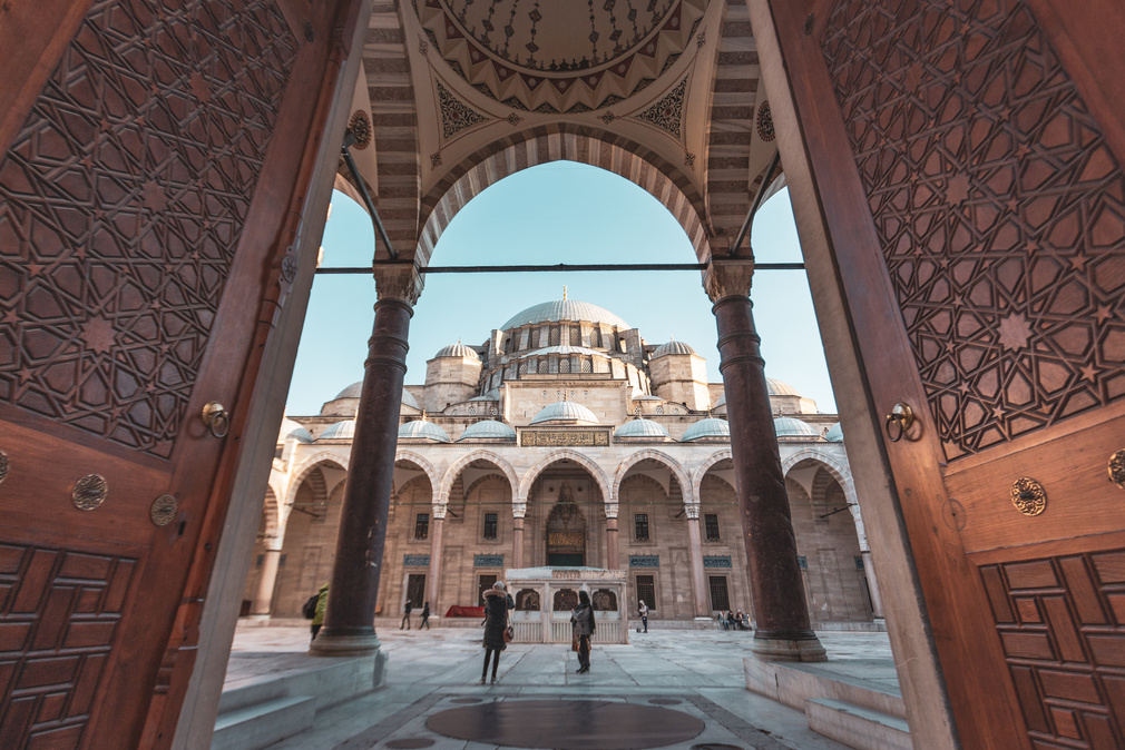 People Walking Near the Mosque